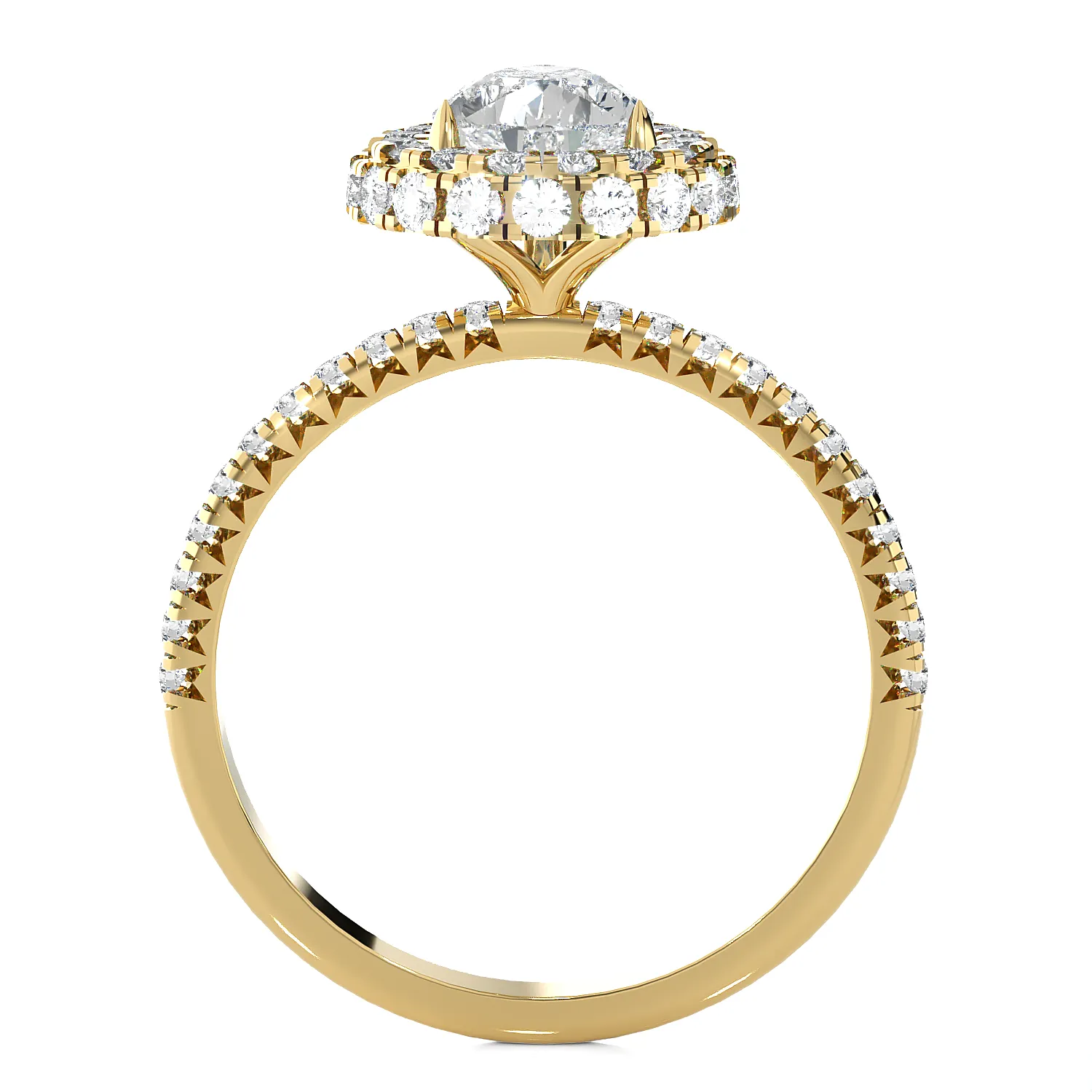 1 5/8 ctw Pear-Shaped Lab Grown Diamond Halo Engagement Ring