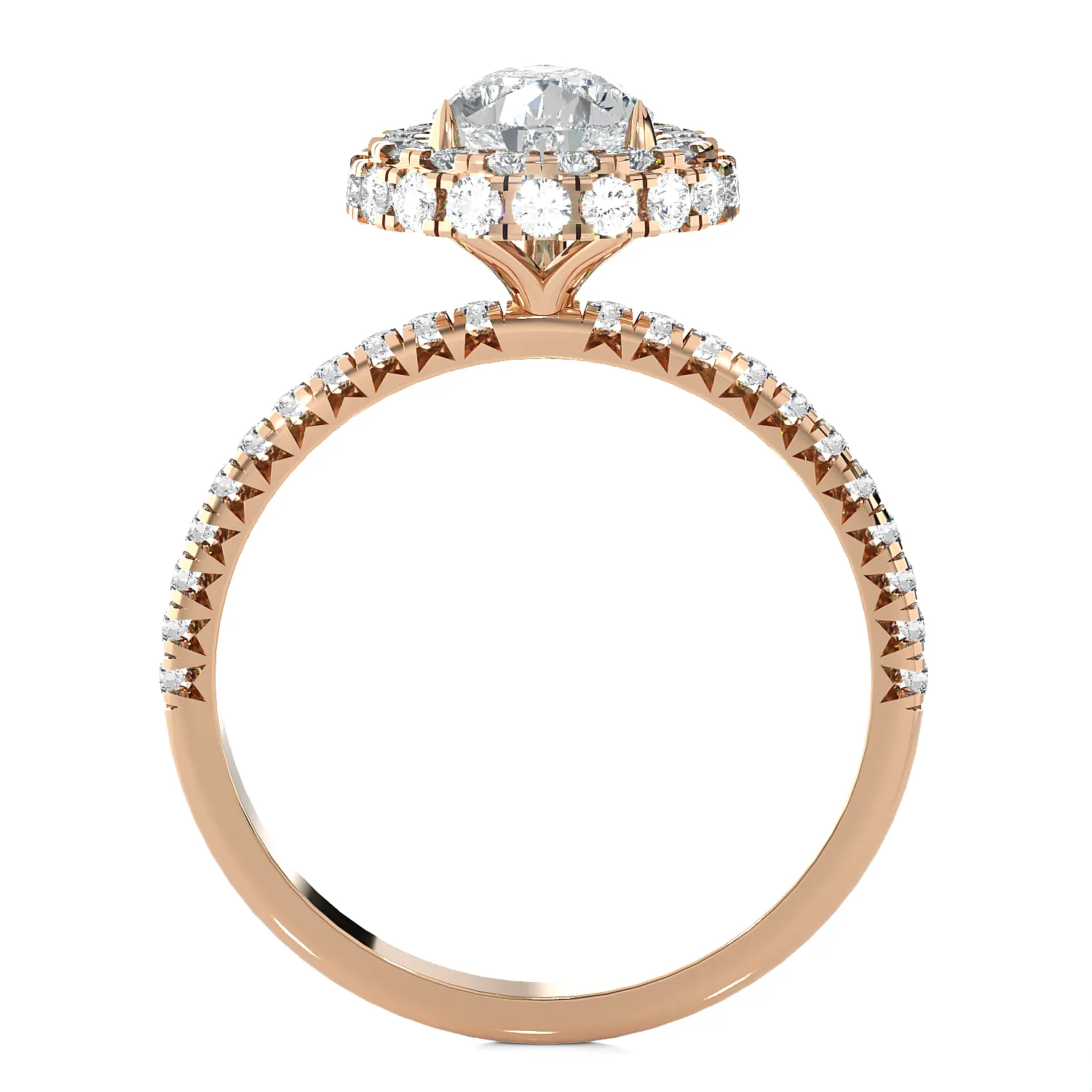 1 5/8 ctw Pear-Shaped Lab Grown Diamond Halo Engagement Ring