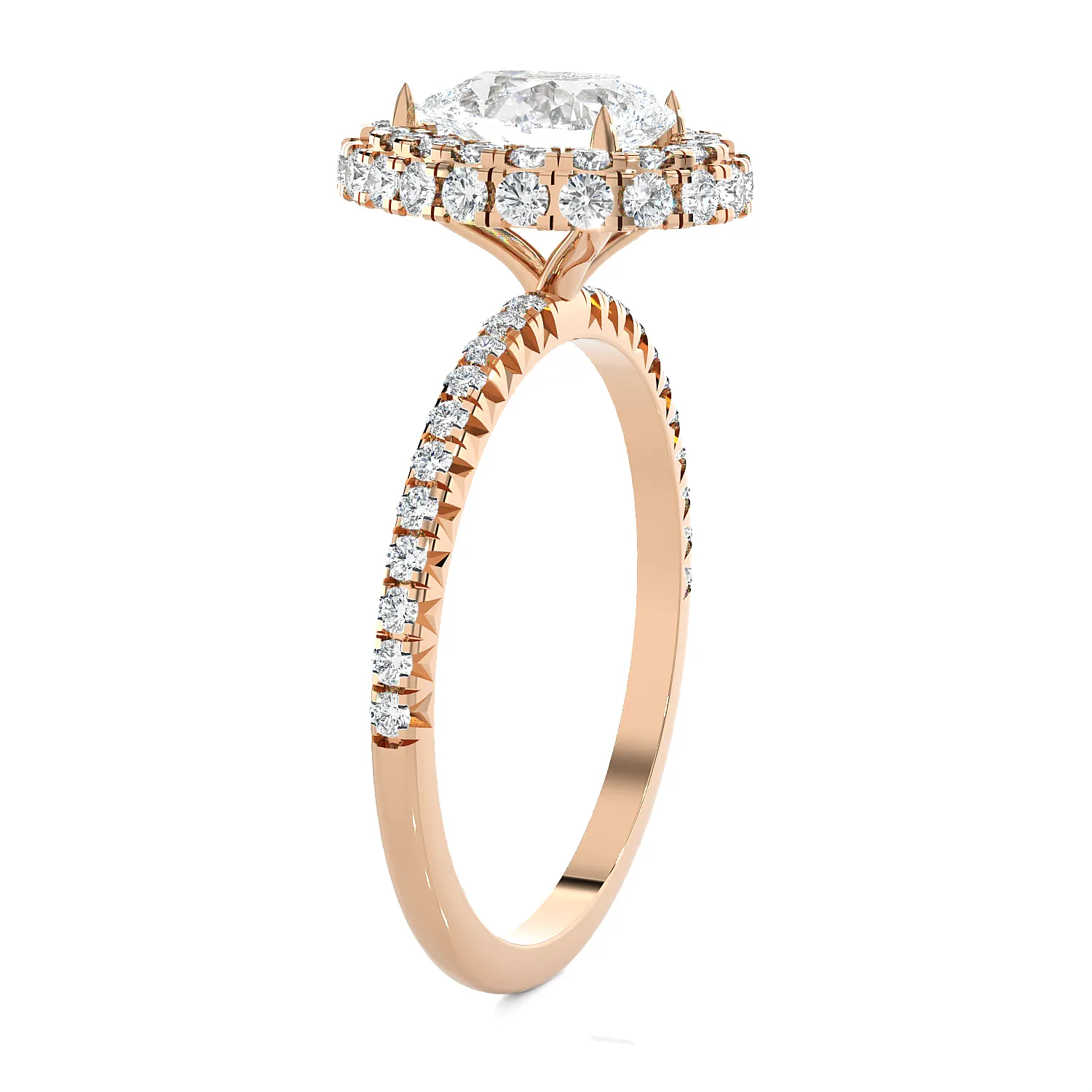 1 5/8 ctw Pear-Shaped Lab Grown Diamond Halo Engagement Ring