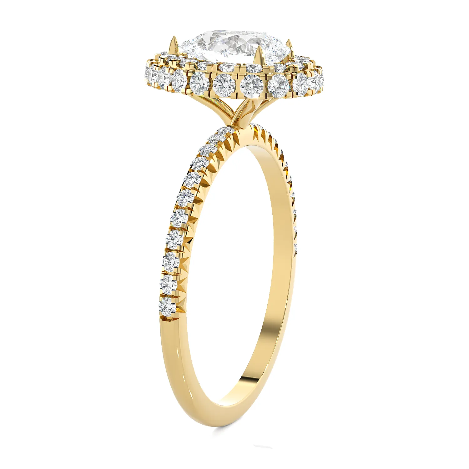 1 5/8 ctw Pear-Shaped Lab Grown Diamond Halo Engagement Ring