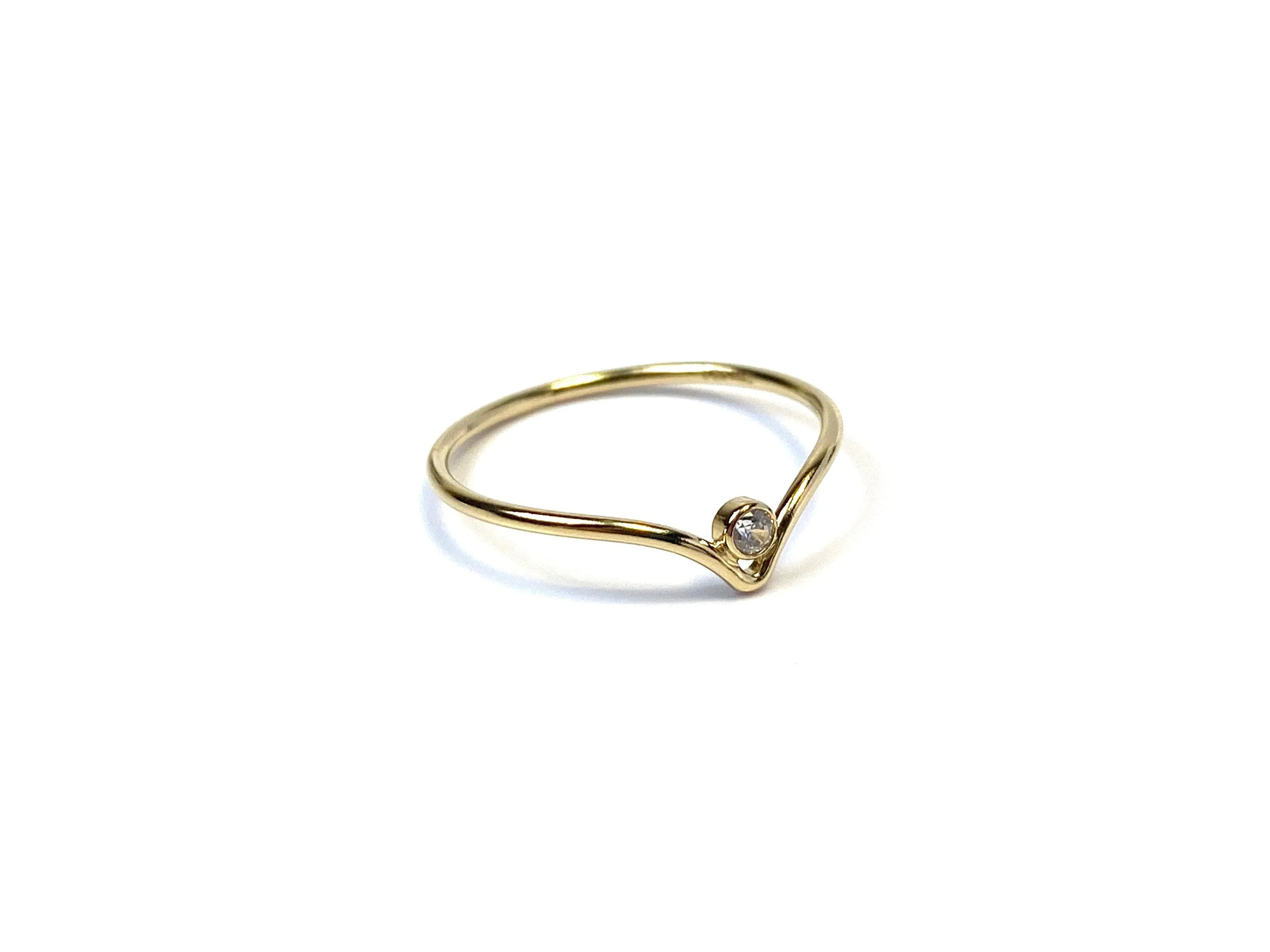 14K Gold Filled, 2mm White Chevron Stackable Ring, 14KGF