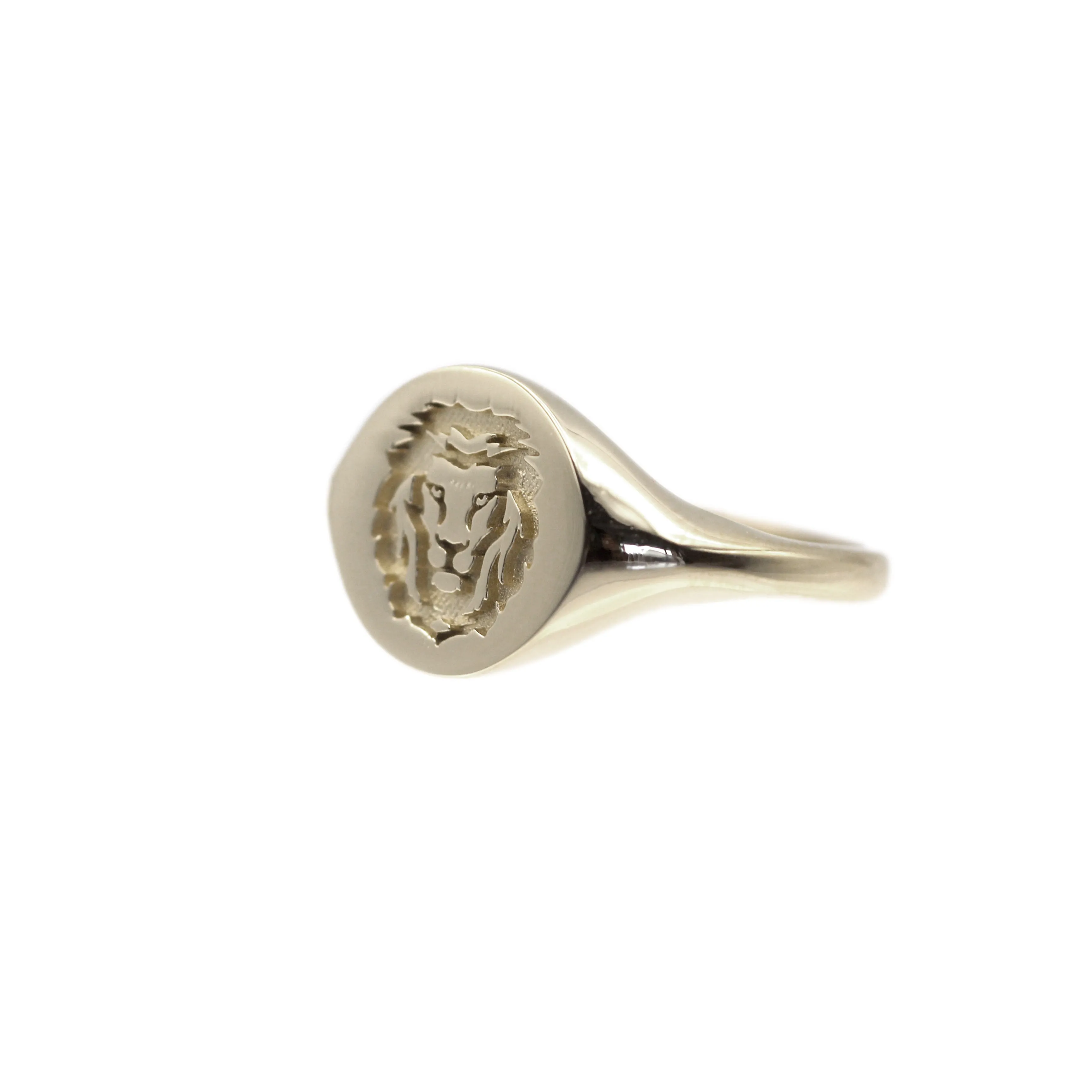 14k Lion Signet Gold Ring by VicStoneNYC Fine Jewelry