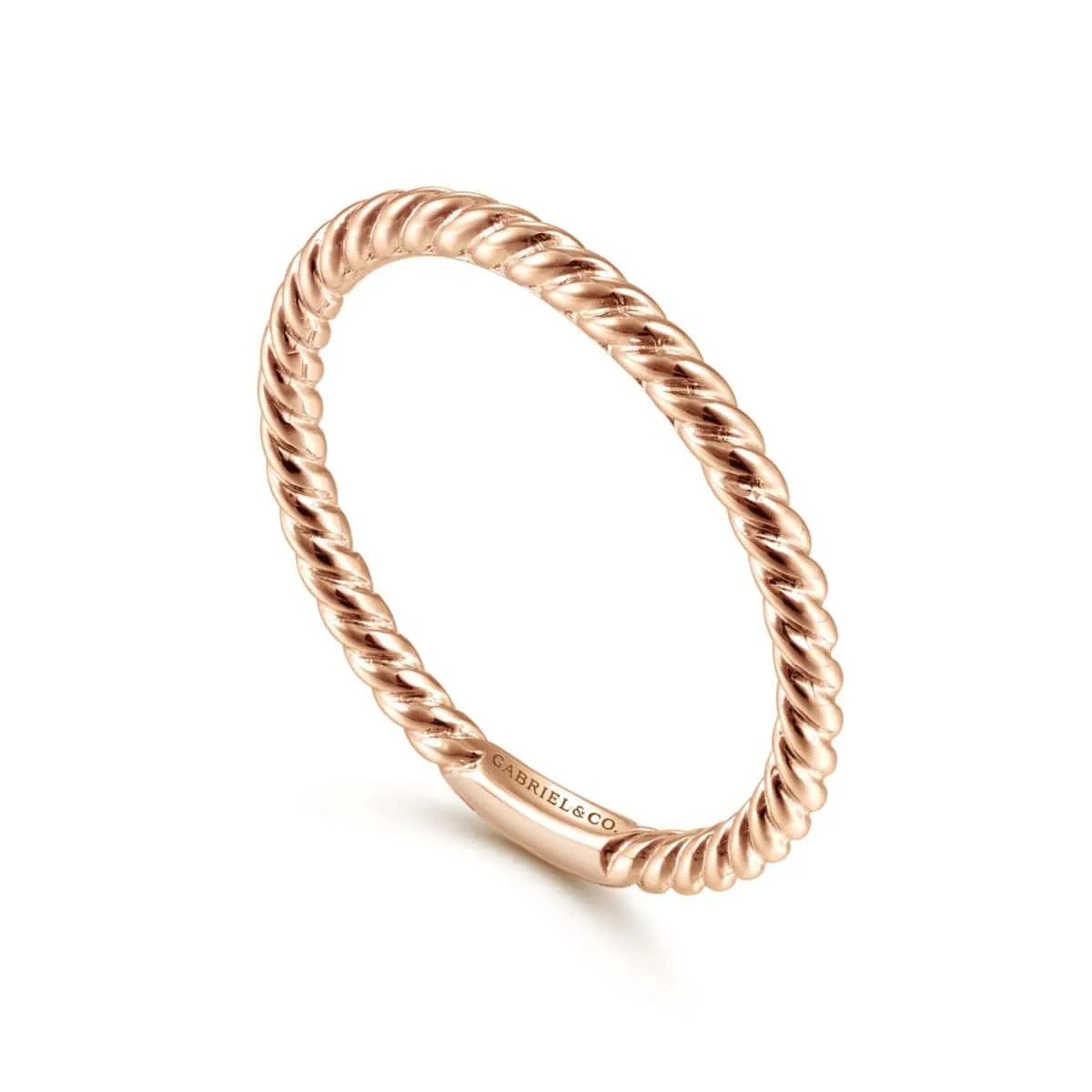 14K Rose Gold Twisted Rope Stackable Ring - LR51173K4JJJ