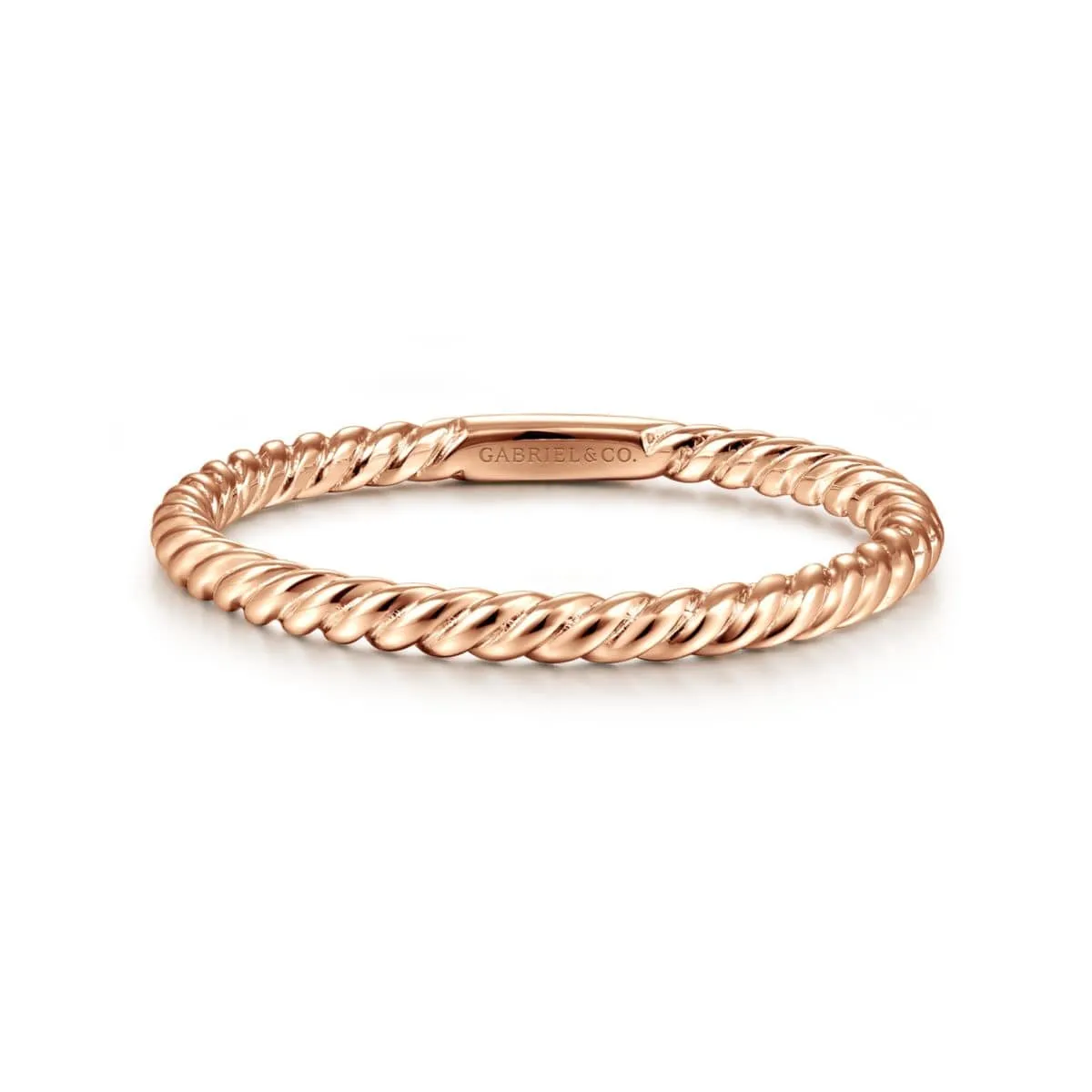 14K Rose Gold Twisted Rope Stackable Ring - LR51173K4JJJ