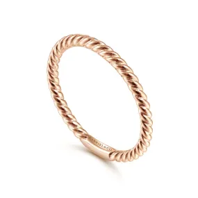 14K Rose Gold Twisted Rope Stackable Ring - LR51173K4JJJ