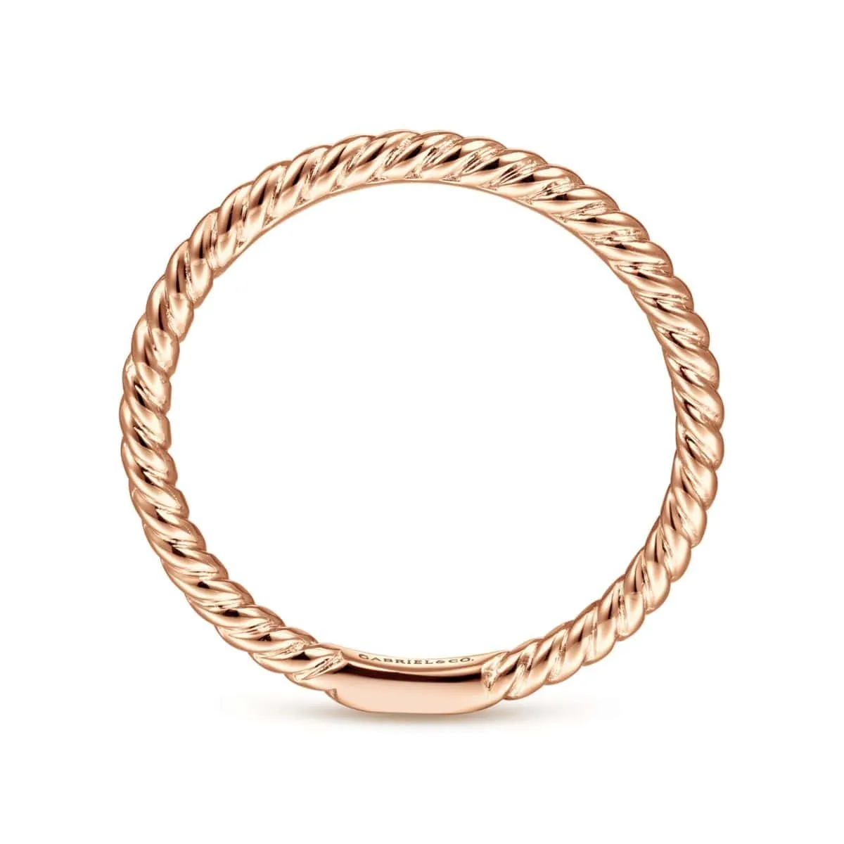 14K Rose Gold Twisted Rope Stackable Ring - LR51173K4JJJ