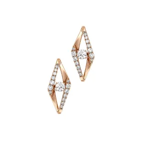14K Rose Lab Grown Diamond Earrings