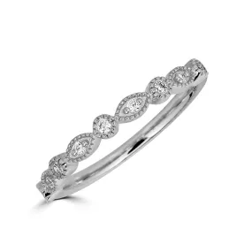 14K STACKABLE BAND MARQUIS AND ROUND