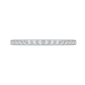 14K Two Tone Gold Round Diamond Half Eternity Wedding Band