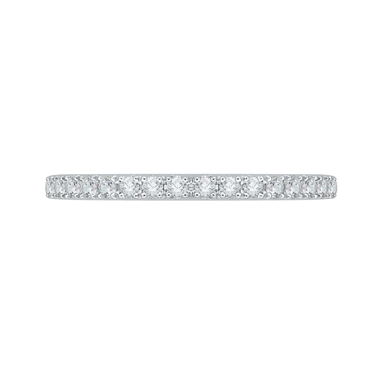 14K Two Tone Gold Round Diamond Half Eternity Wedding Band