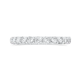 14K White Gold Half Eternity Round Diamond Wedding Band