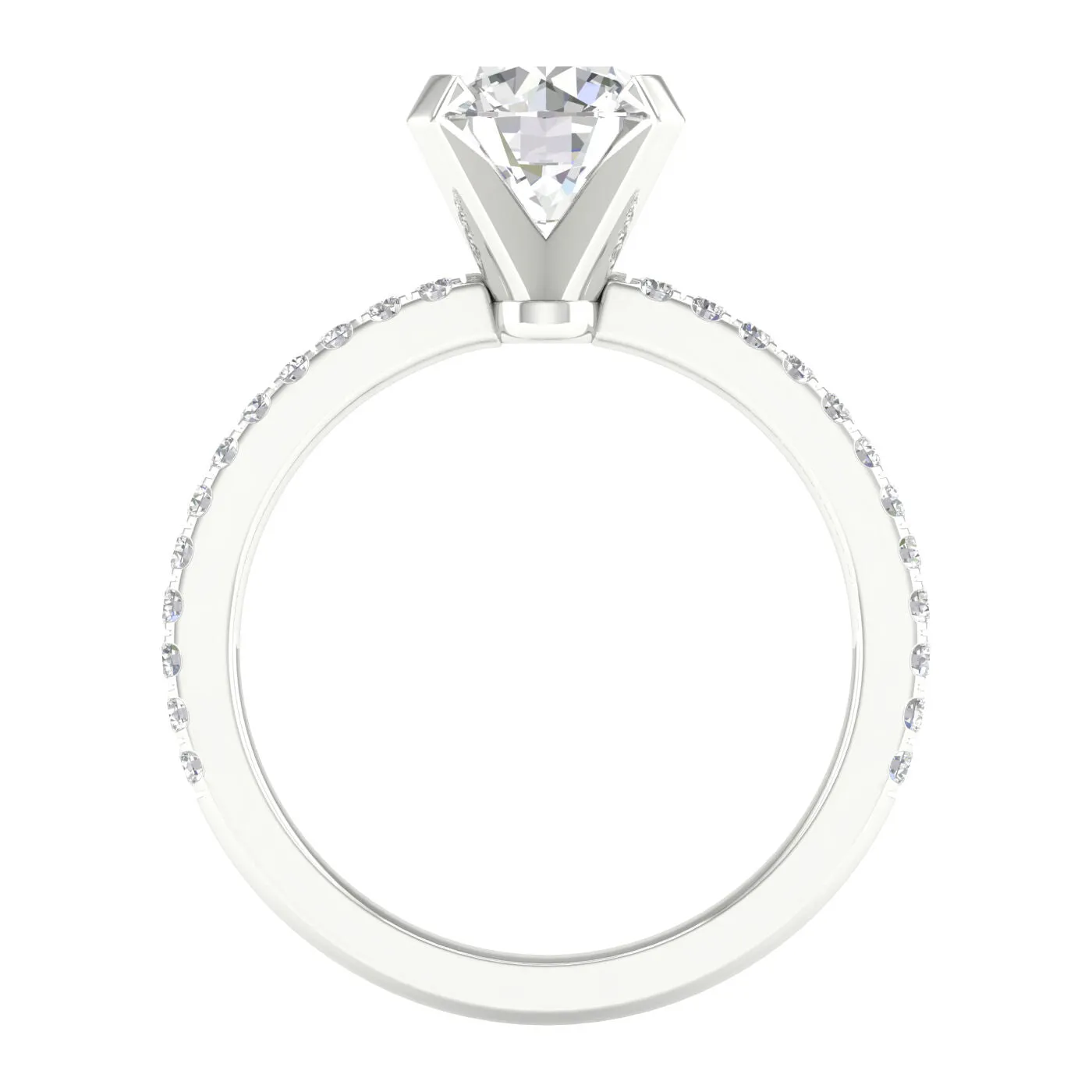 14K White Gold Lab Grown Round Diamond Engagement Ring