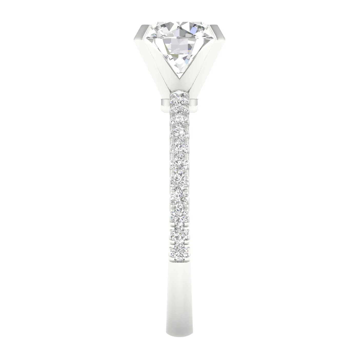 14K White Gold Lab Grown Round Diamond Engagement Ring