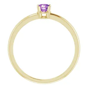 14k Yellow Gold Amethyst Ring