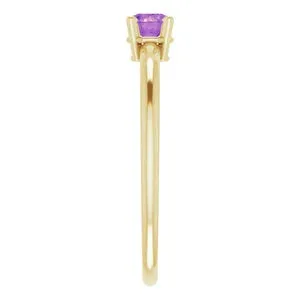 14k Yellow Gold Amethyst Ring