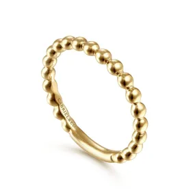 14K Yellow Gold Beaded Stackable Ring - LR4871Y4JJJ