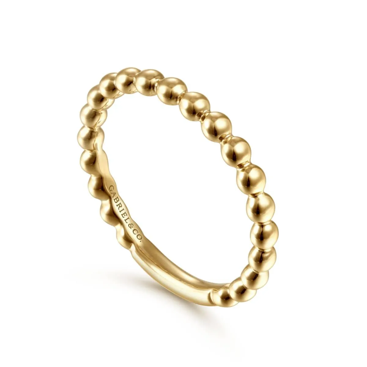 14K Yellow Gold Beaded Stackable Ring - LR4871Y4JJJ