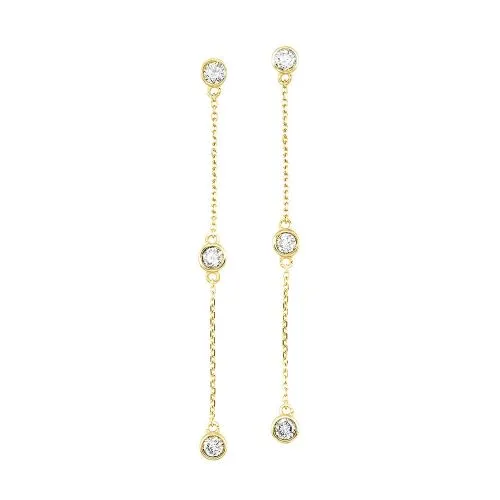 14K Yellow Gold Diamond Earrings