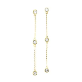 14K Yellow Gold Diamond Earrings