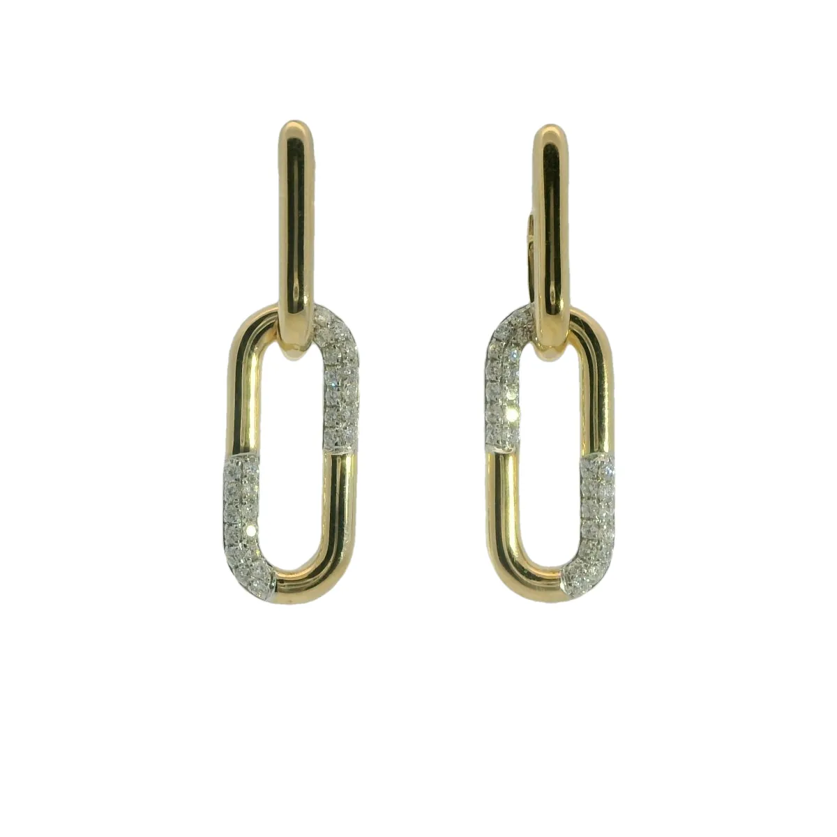 14K Yellow Natural Diamond Earrings