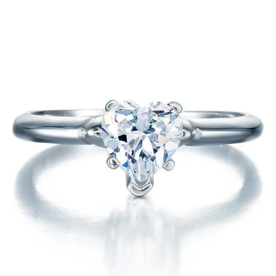 1.5 Carat Heart Cut Created Zirconia Engagement Sterling 925 Silver Ring MJXFR8034