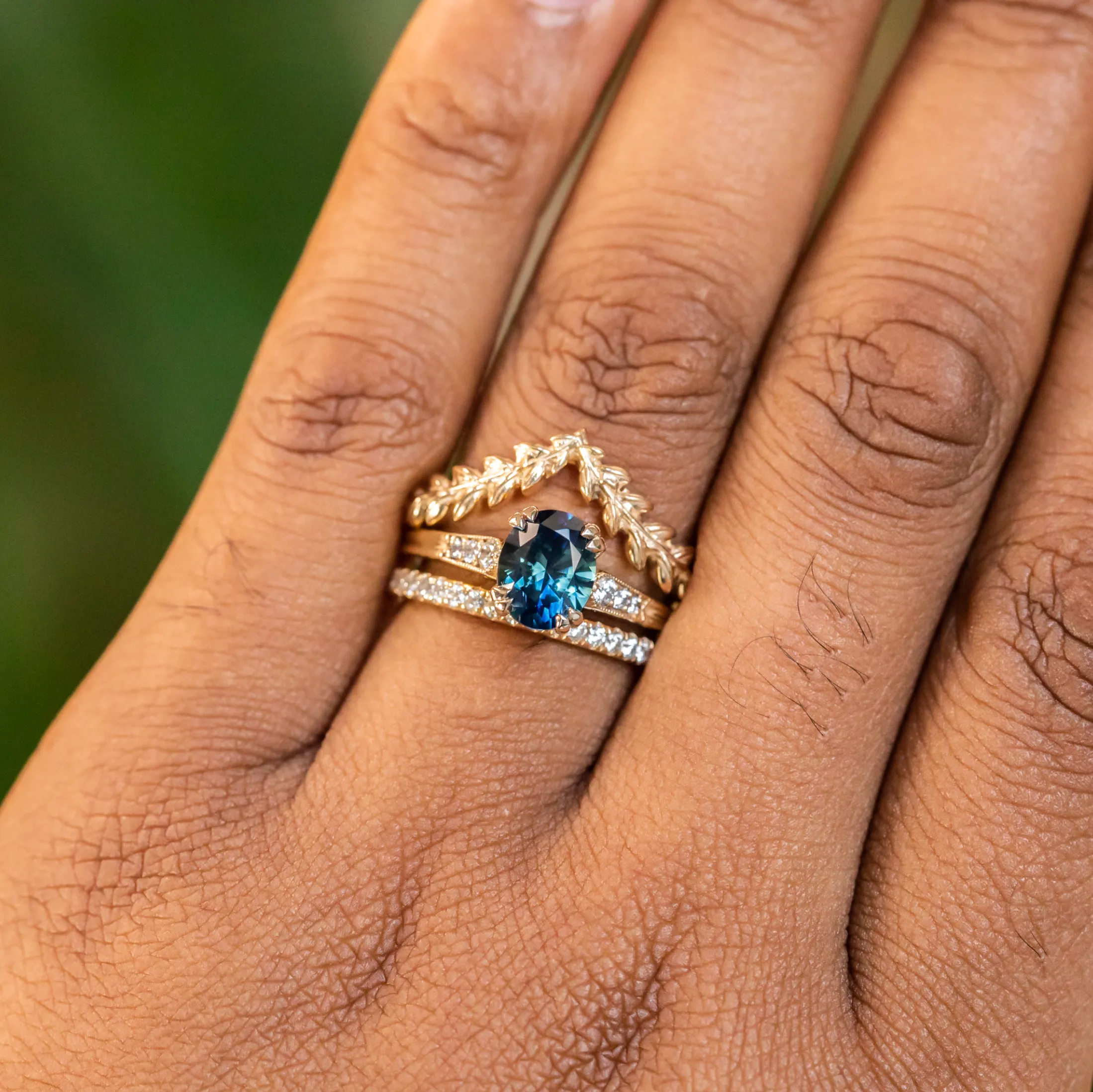 1.88ct Oval Sapphire Double Prong Vintage Cathedral Ring in 14k Yellow Gold