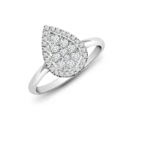 18ct White 0.40ct Dia Cluster Pear Shape Ring
