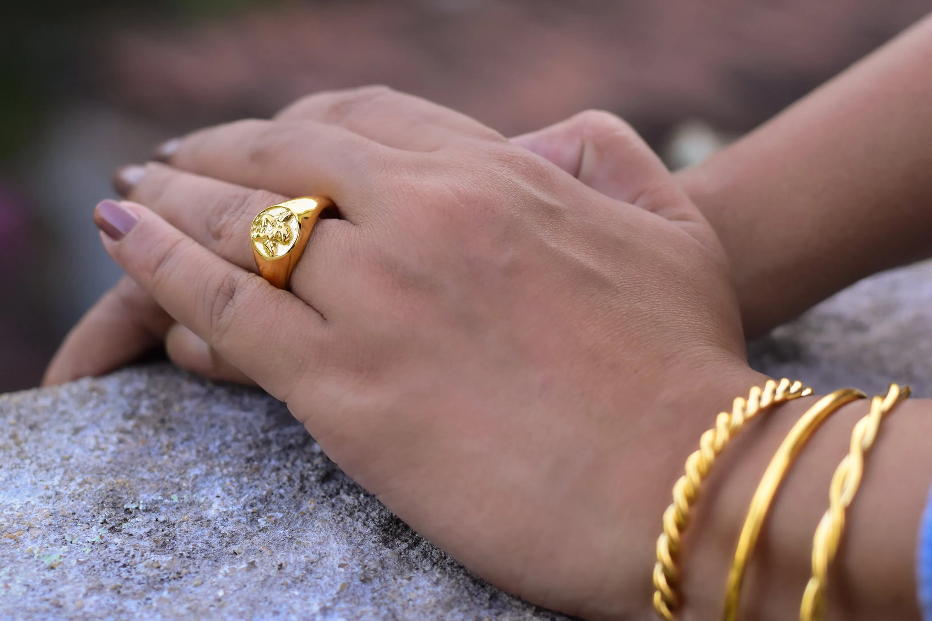 18K Gold-Filled Angel Ring