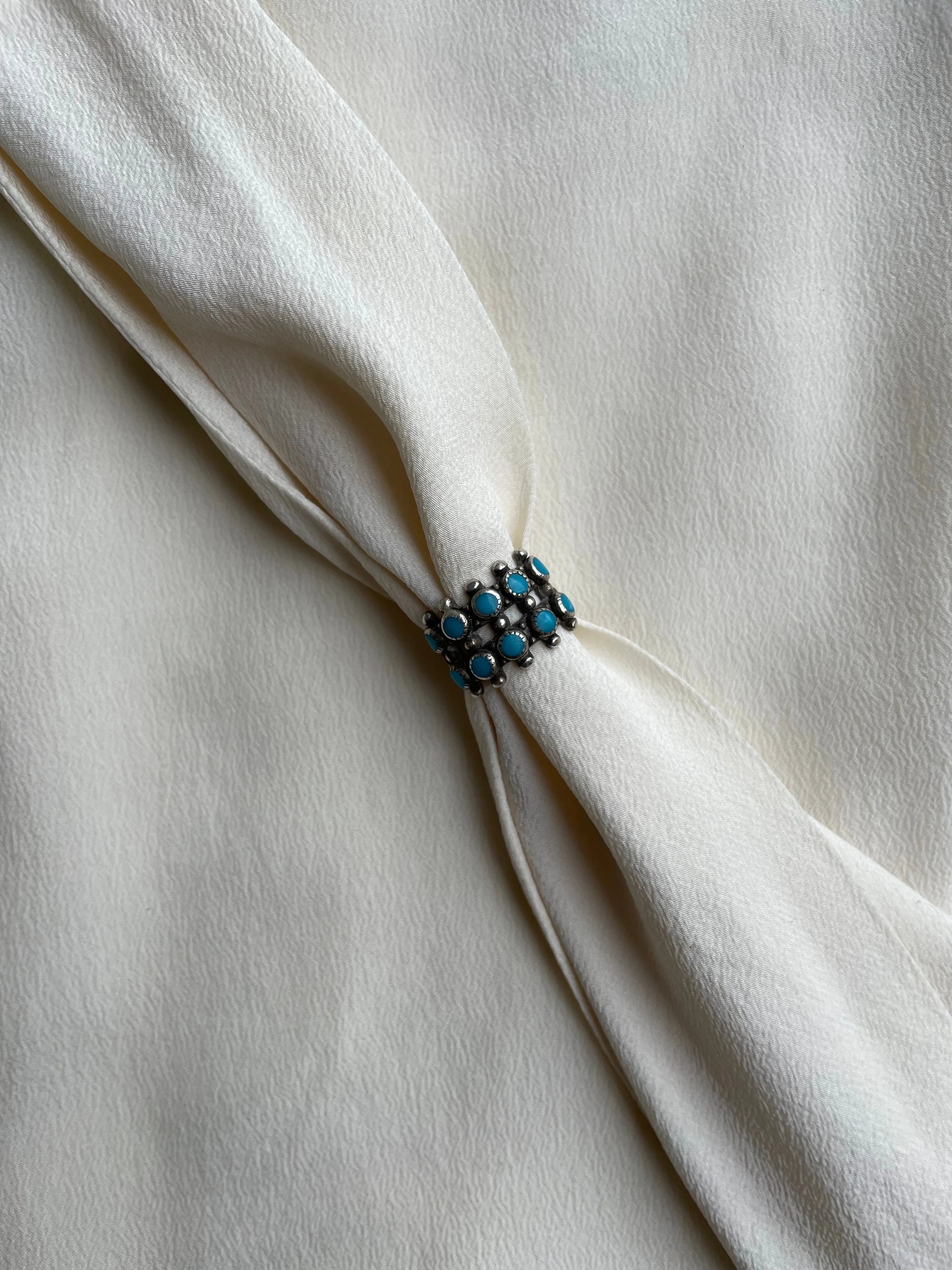 1960s Navajo Turquoise Double Band Silver Ring R121