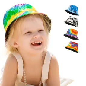 2-5 Years Old Breathable Bucket Hat Tie-Dyed Children's Bucket Hat Sun Protection Baby Sun Hat