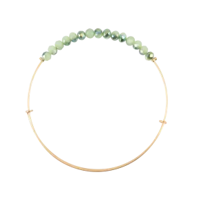 2 Tone - Mint/AB Shiny Green & Teal Crystal Bangle