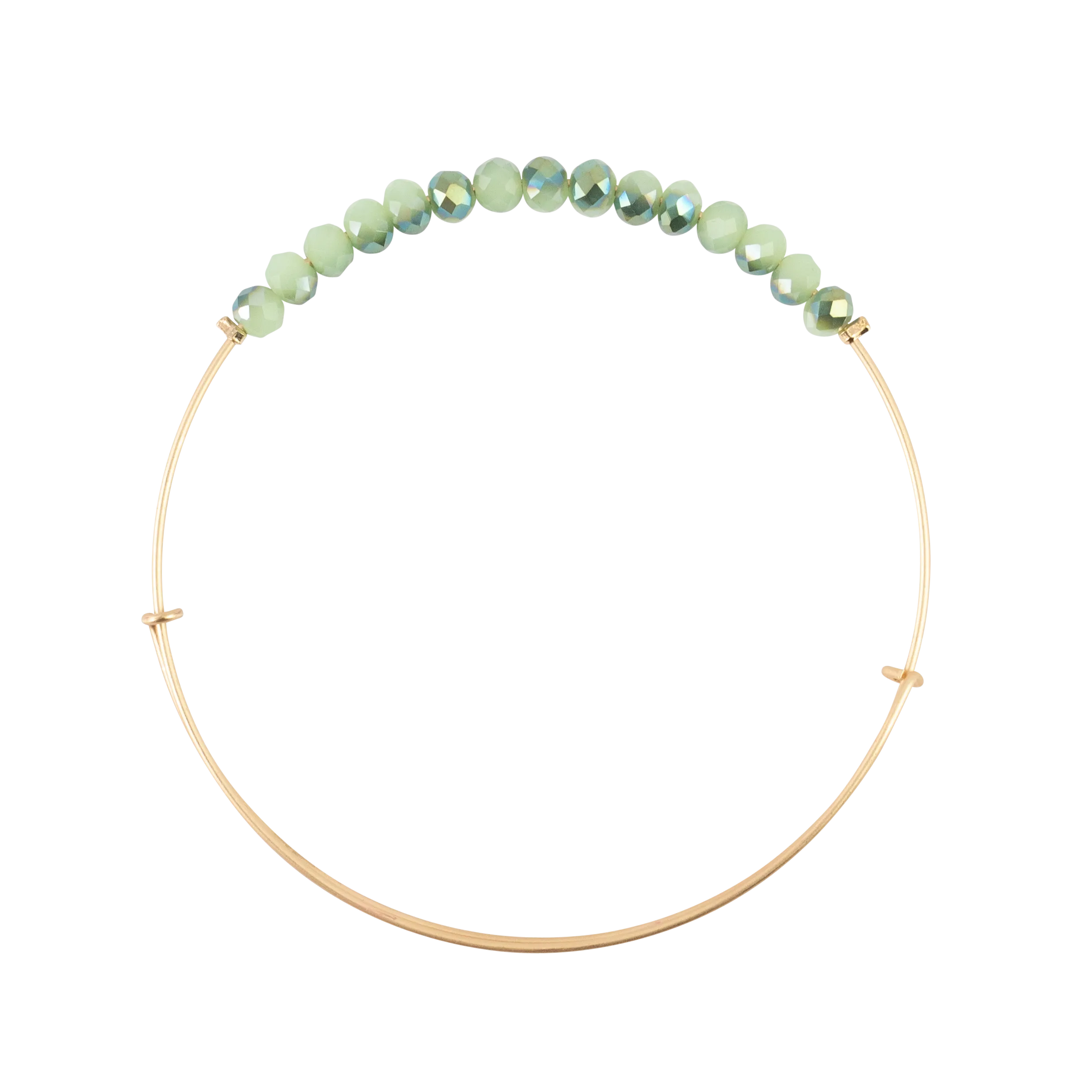 2 Tone - Mint/AB Shiny Green & Teal Crystal Bangle