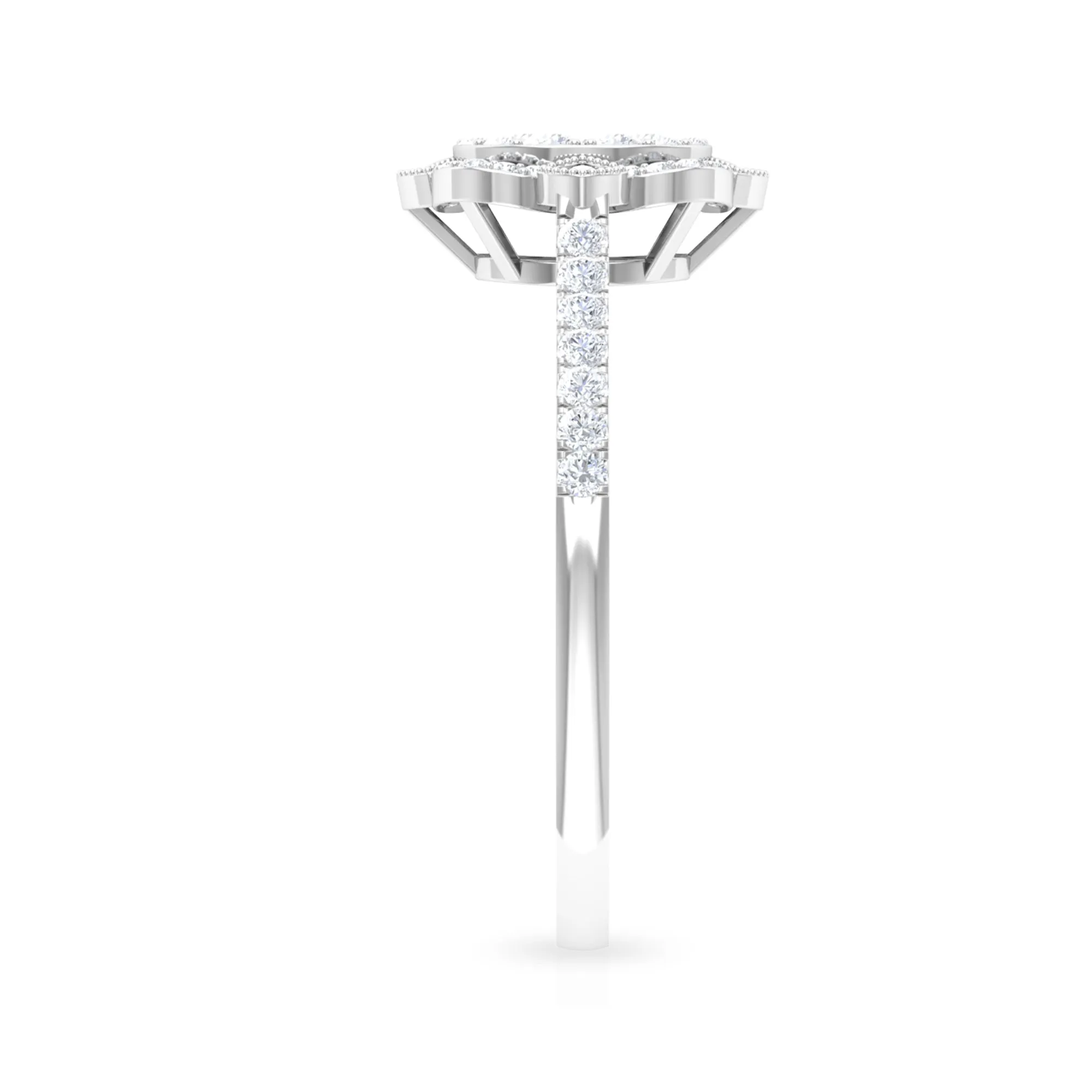 3/4 CT Diamond Solitaire Illusion Art Deco Ring