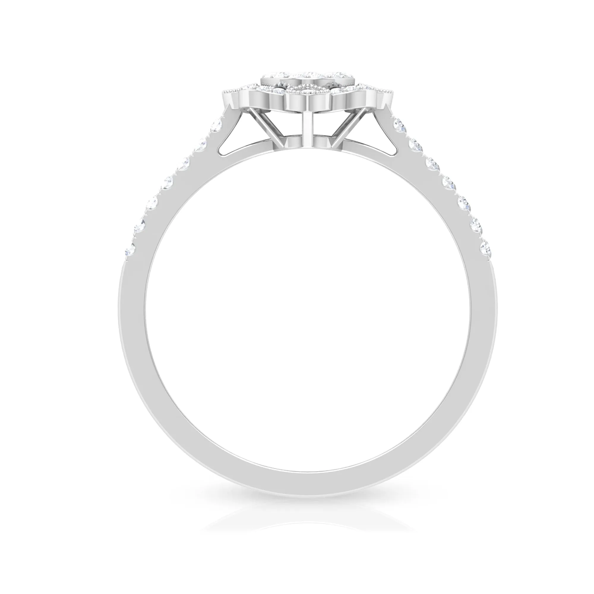 3/4 CT Diamond Solitaire Illusion Art Deco Ring