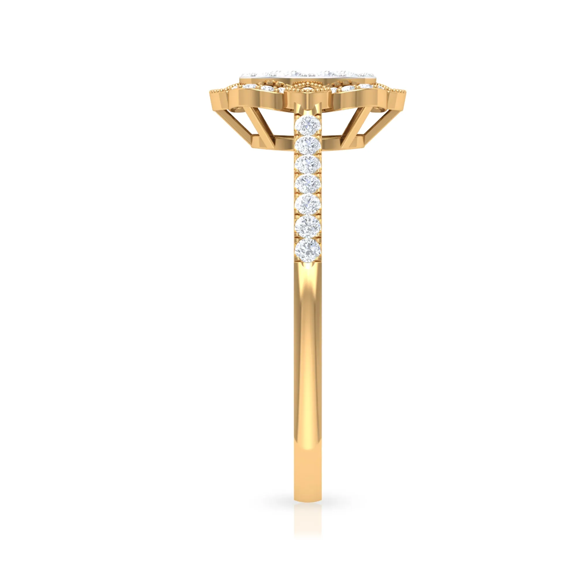 3/4 CT Diamond Solitaire Illusion Art Deco Ring