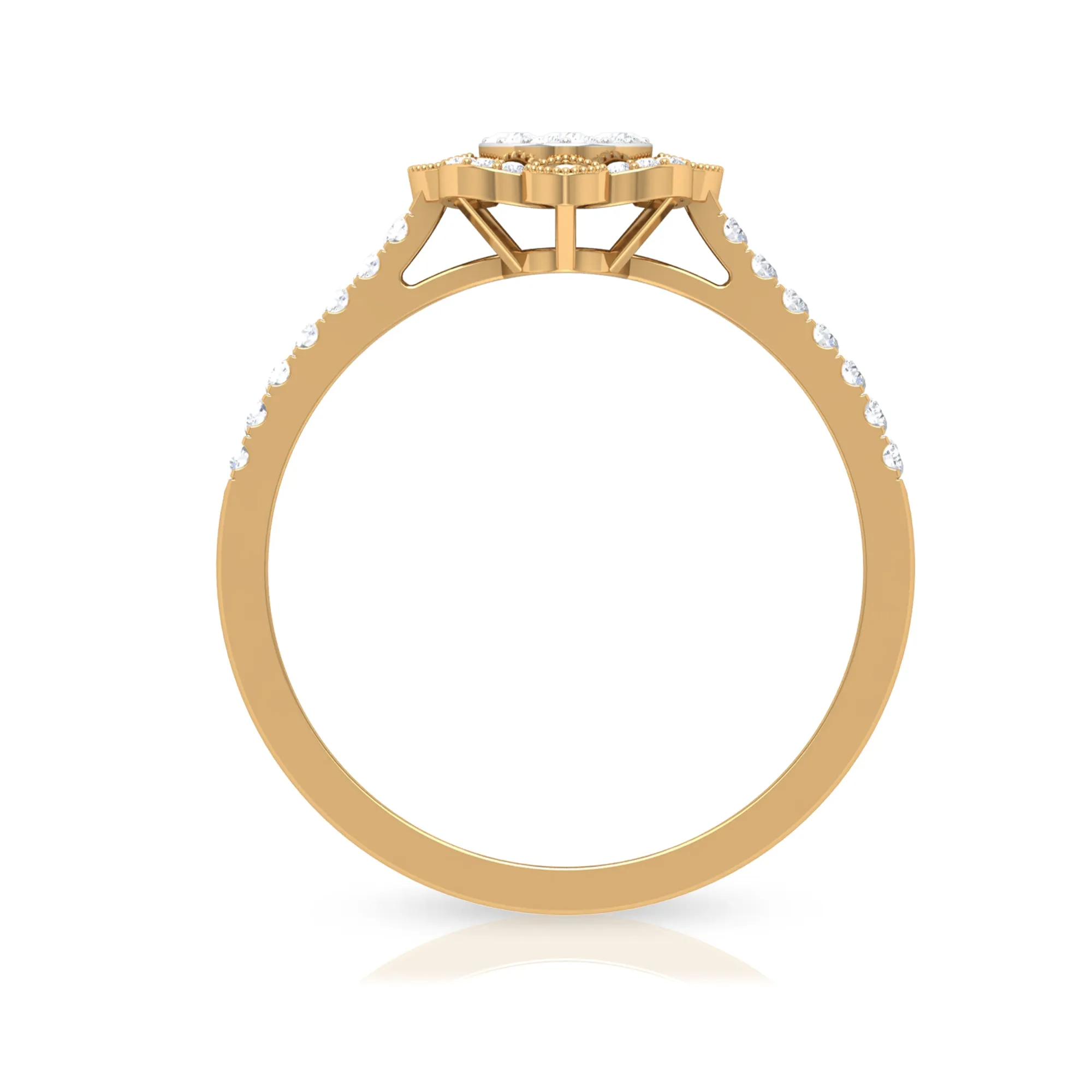 3/4 CT Diamond Solitaire Illusion Art Deco Ring