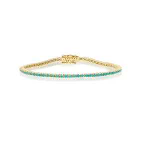 4-Prong Turquoise Tennis Bracelet