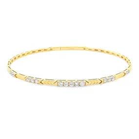 .50ct 14k Yellow Gold Diamond Bangle