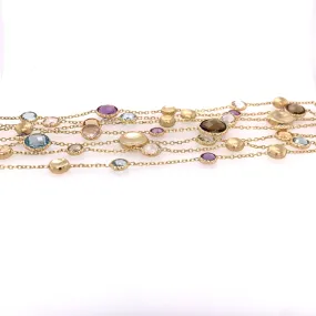7 Strand Multicolor Gemstone Bracelet