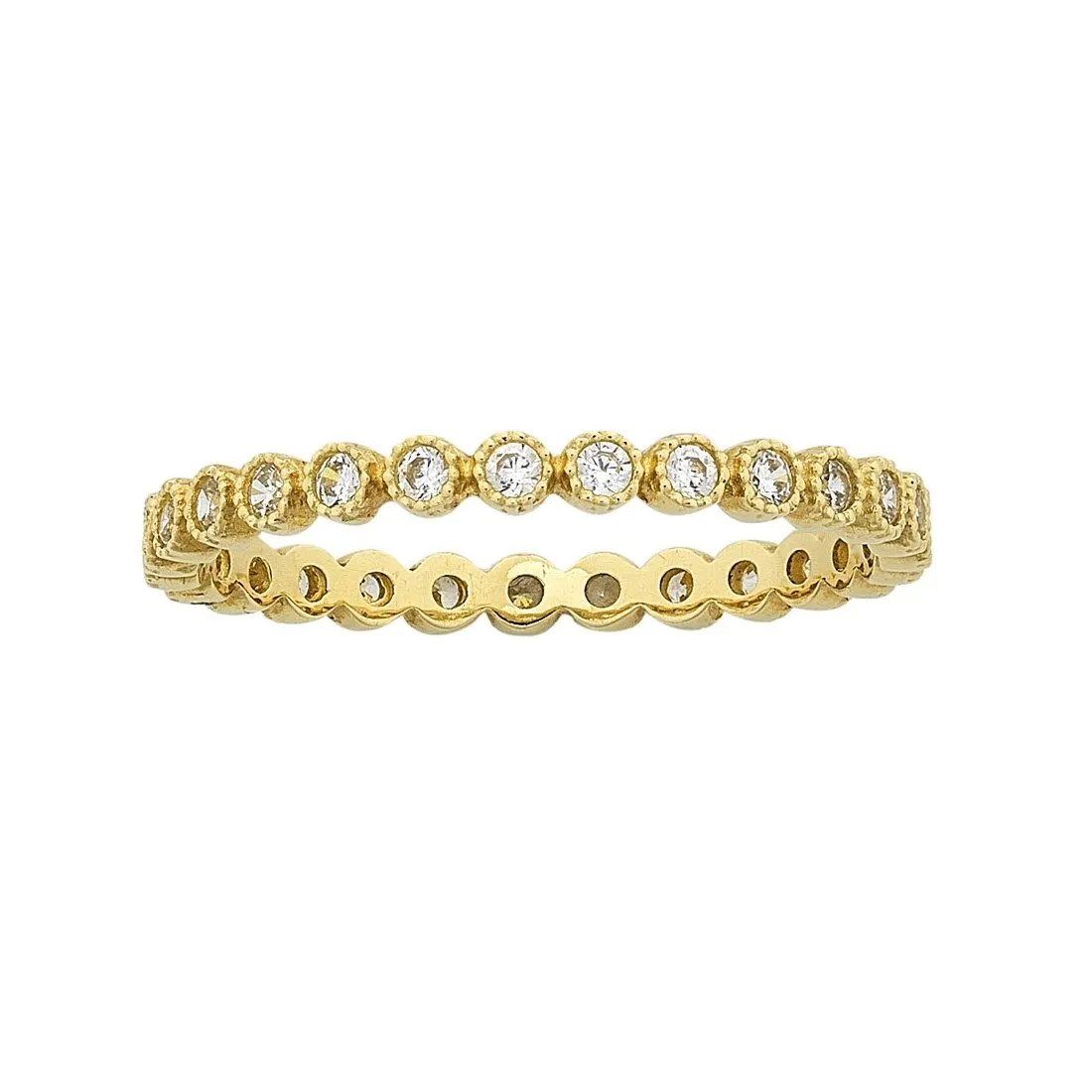 9ct Yellow Gold Cubic Zirconia Circle of Love Stackable Ring