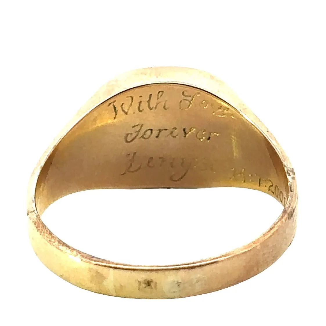 9ct Yellow Gold, Onyx and Diamond Ring