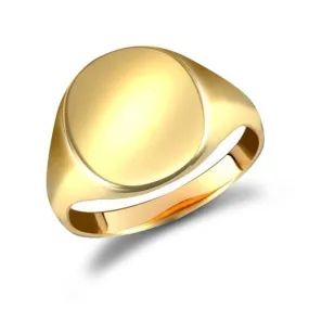 9ct Yellow Gold Oval Shaped Plain Signet Ring 2.5g