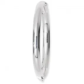 Acotis Silver Bangle Oval Plain D Shape Hinged G4126