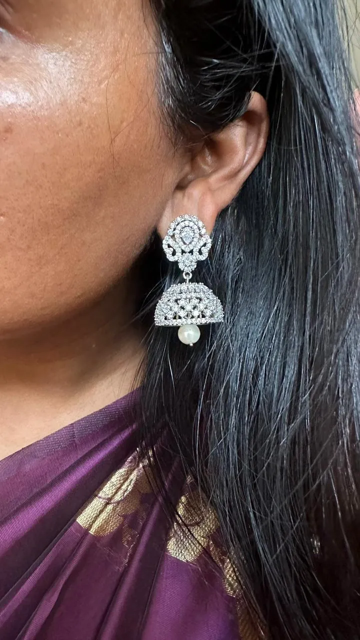 AD Silverpolish Jhumka - Design 3