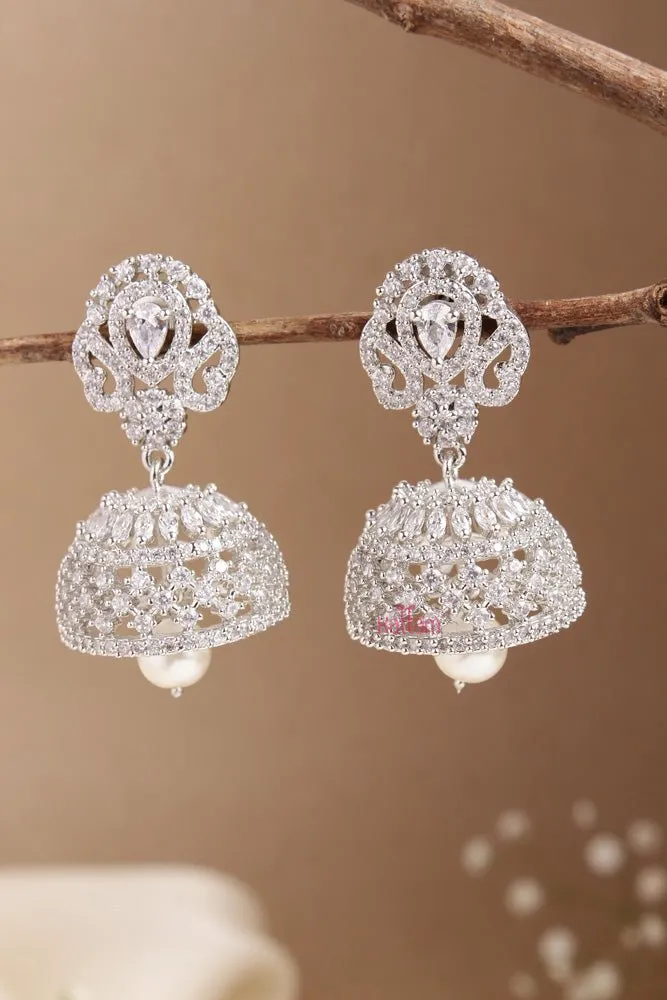 AD Silverpolish Jhumka - Design 3