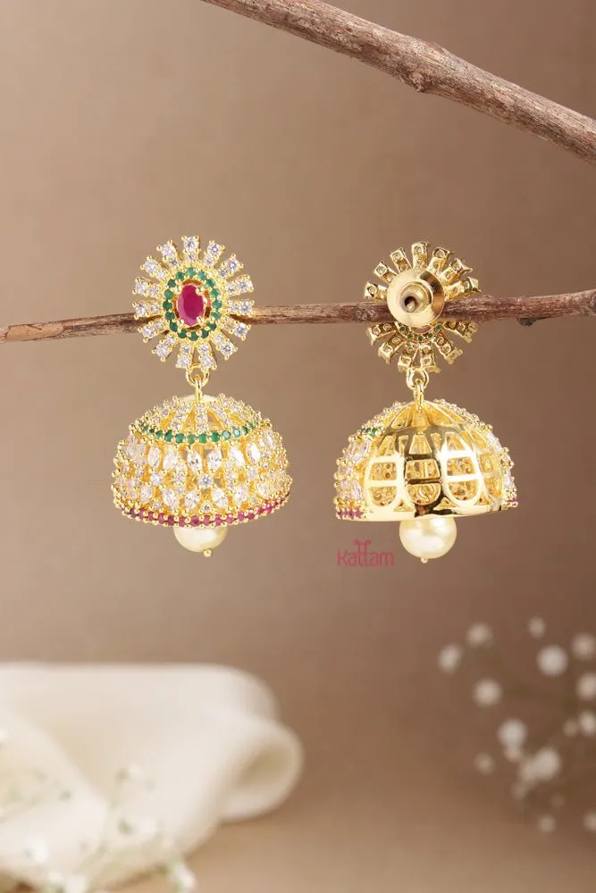 AD Stone Multistone Chakra Jhumka