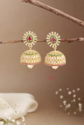 AD Stone Multistone Chakra Jhumka