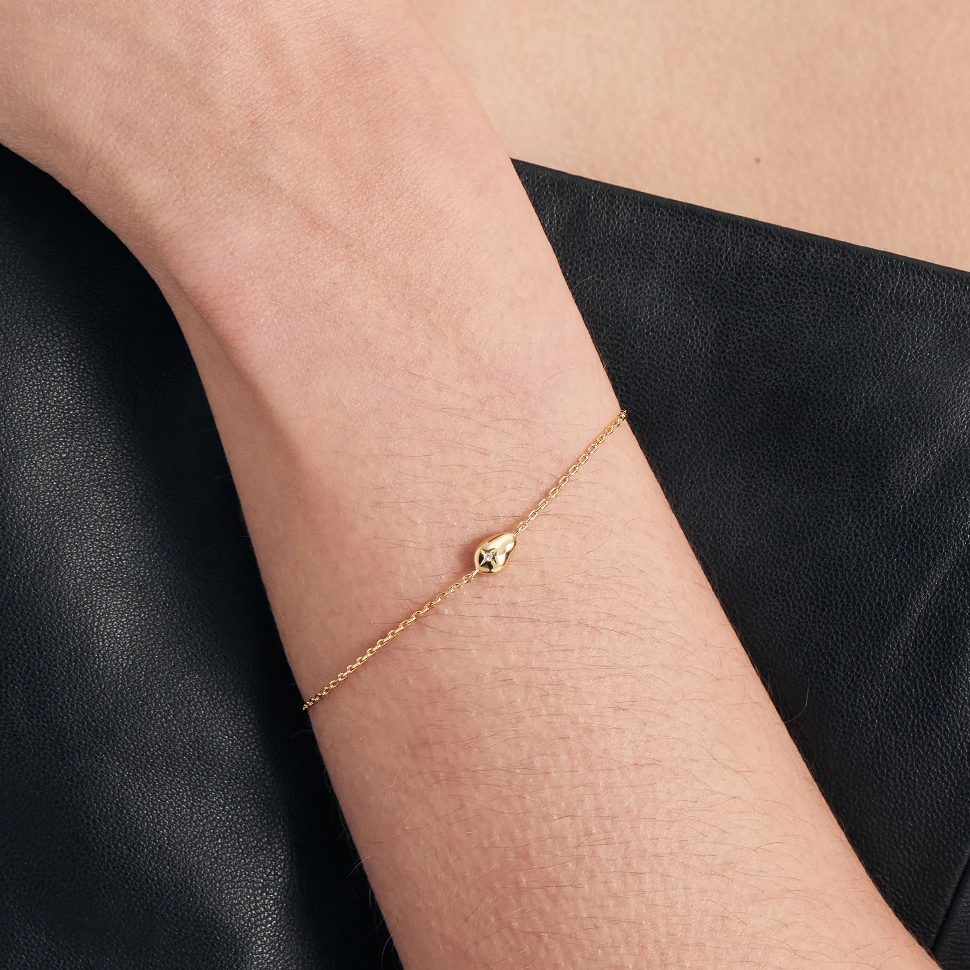 Ania Haie Gold Pebble Sparkle Chain Bracelet