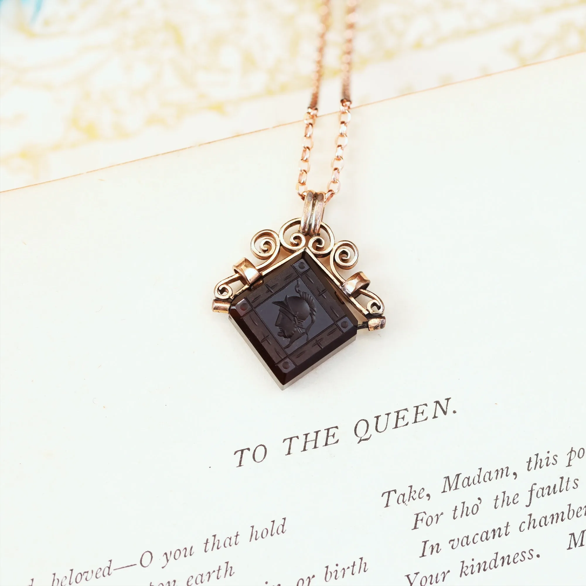 Antique Centurion Tassie Style Swivel Pendant