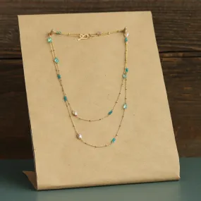Apatite   Quartz Wrap Necklace